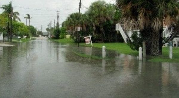 Flooded street in Holmes Bea