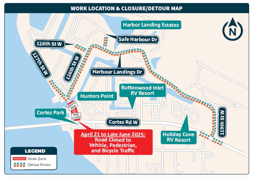 Utilities work, intersection closure continues near Cortez Bridge