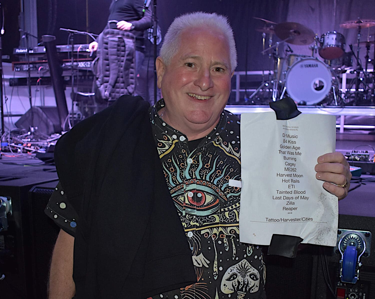 Blue Öyster Cult fan Erik Rubietta got a copy of the setlist after the show. - Joe Hendricks | Sun