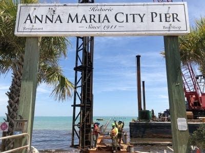 Last pier piling driven