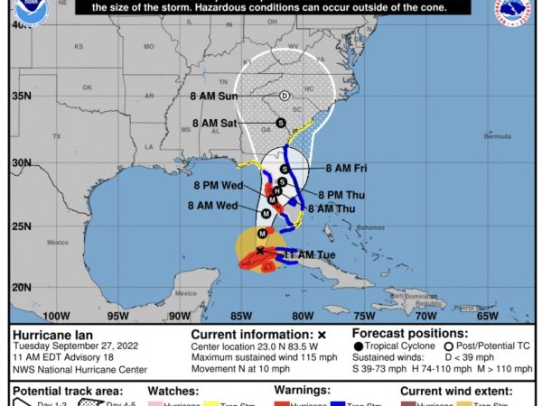 Hurricane Ian, a day at a time