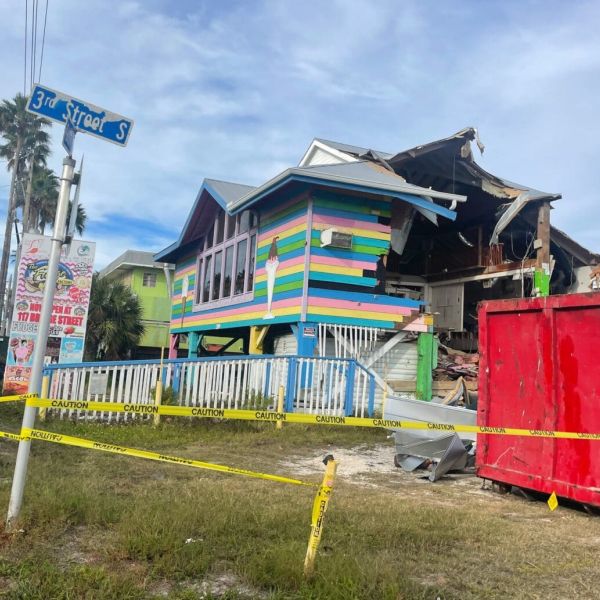 Demolition in progress at proposed hotel site