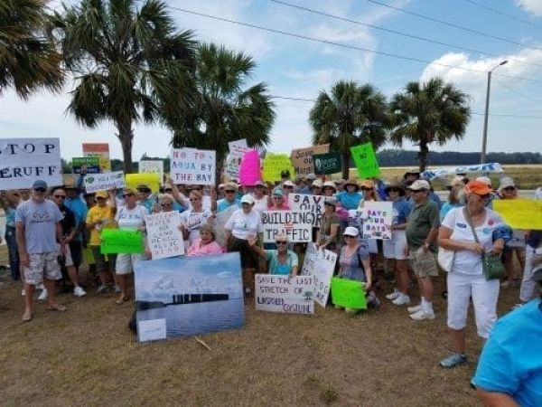 Aqua by the Bay protest