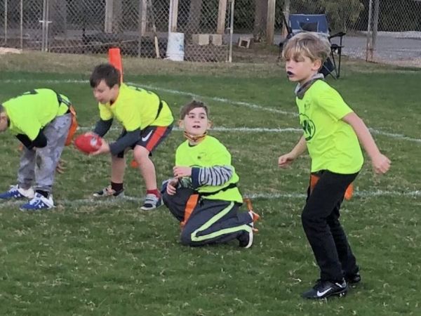Youth flag football teens battle for first