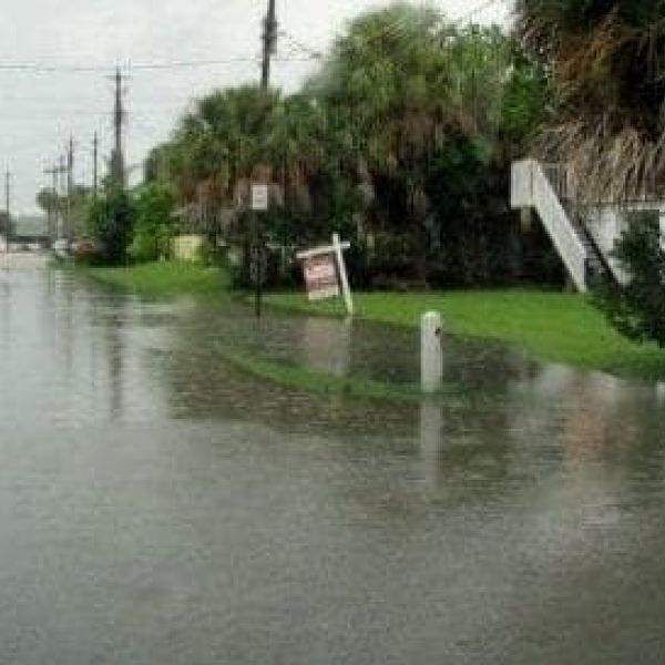 Flooded street in Holmes Bea