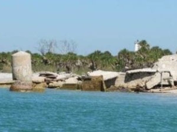 Egmont Key ruins in water