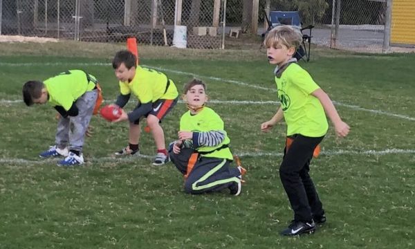 Youth flag football teens battle for first