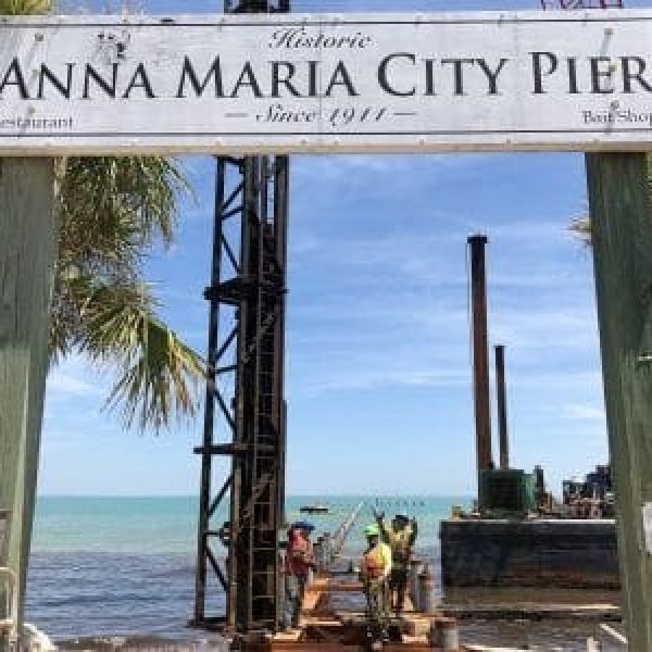 Last pier piling driven
