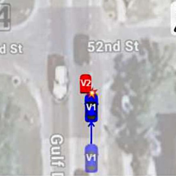 Pickup truck collides with low-speed vehicle