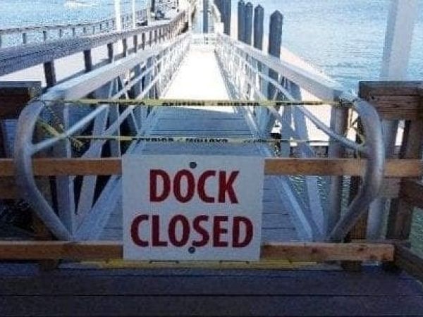 Floating dock temporarily closed