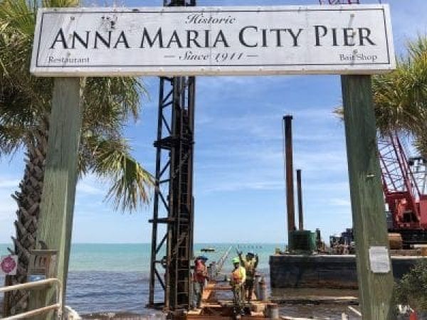 Last pier piling driven