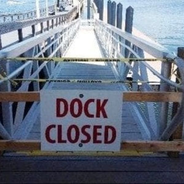 Floating dock temporarily closed