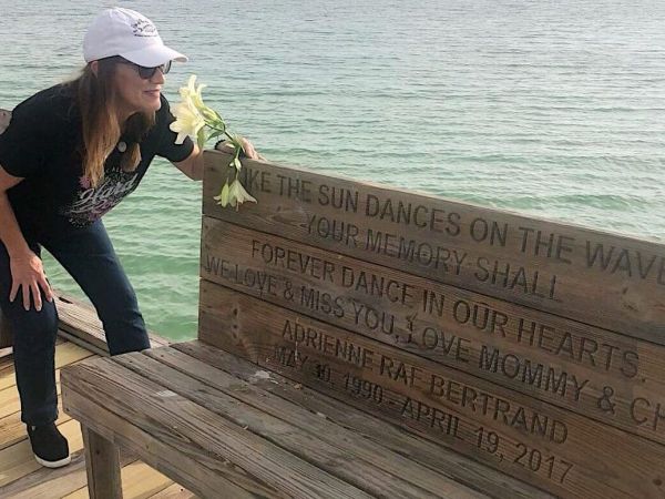 Family seeks missing memorial bench plank