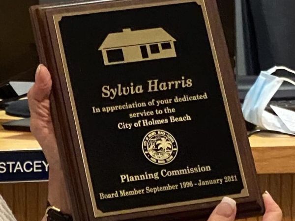 Former Holmes Beach Planning Commissioner Sylvia Harris Honored