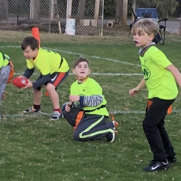 Youth flag football teens battle for first